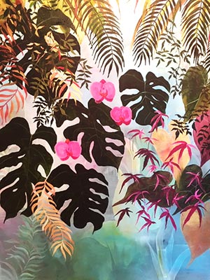 Living Wall Murals - Tropical Pink by Mary