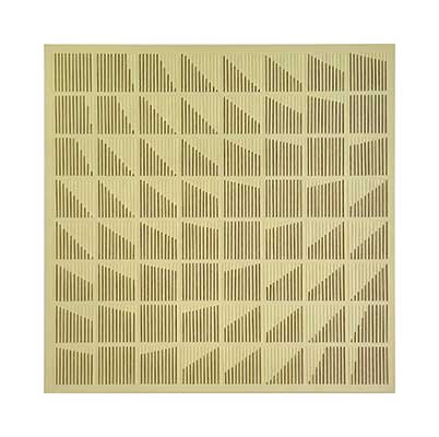 Adaptive Order I by Ceren Muftuoglu - Hand stitched cotton yarn on acrylic painted cotton canvas