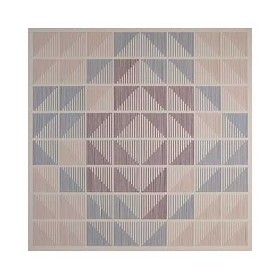 Emergent Axis II by Ceren Muftuoglu - Hand stitched cotton yarn on acrylic painted cotton canvas