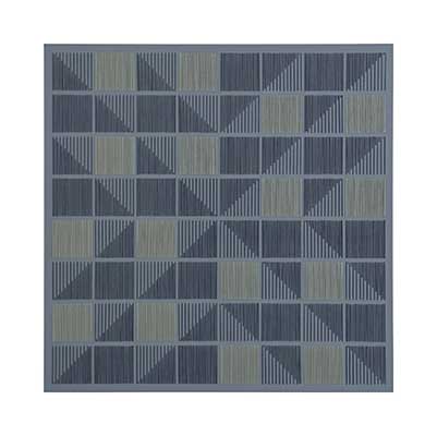 Emergent Axis III by Ceren Muftuoglu - Hand stitched cotton yarn on acrylic painted cotton canvas